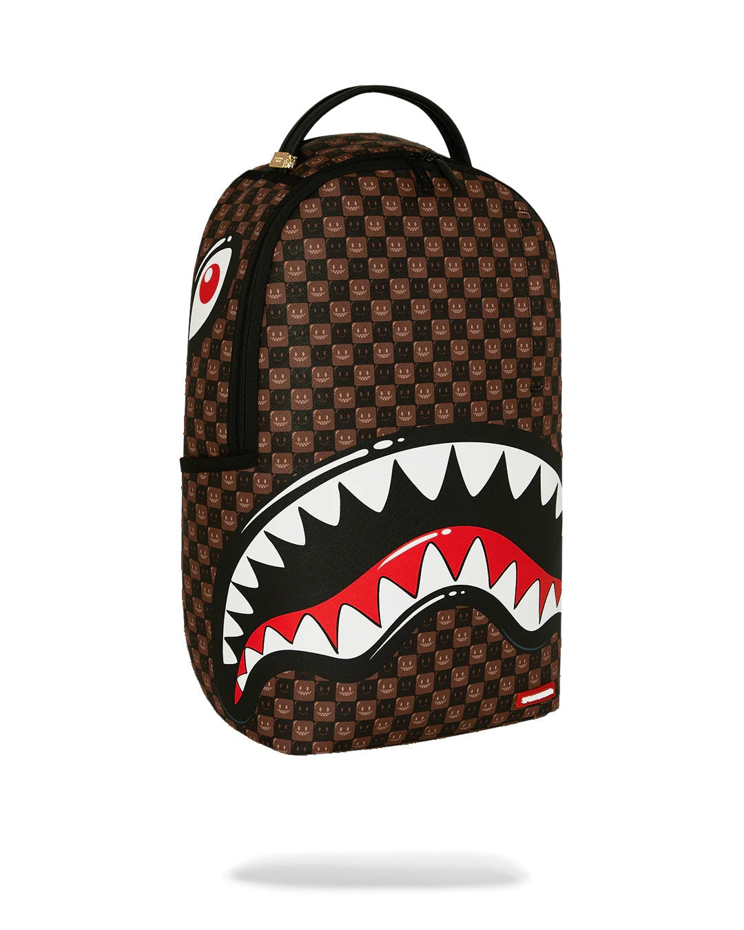 SHARKS IN PARIS WTF BUBBLE BROWN CHECK BACKPACK