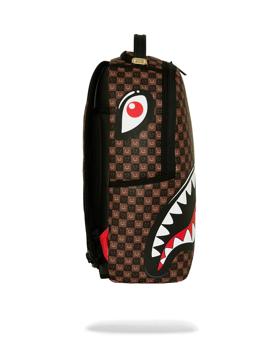 SHARKS IN PARIS WTF BUBBLE BROWN CHECK BACKPACK