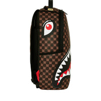 SHARKS IN PARIS WTF BUBBLE BROWN CHECK BACKPACK