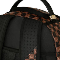 SHARKS IN PARIS WTF BUBBLE BROWN CHECK BACKPACK