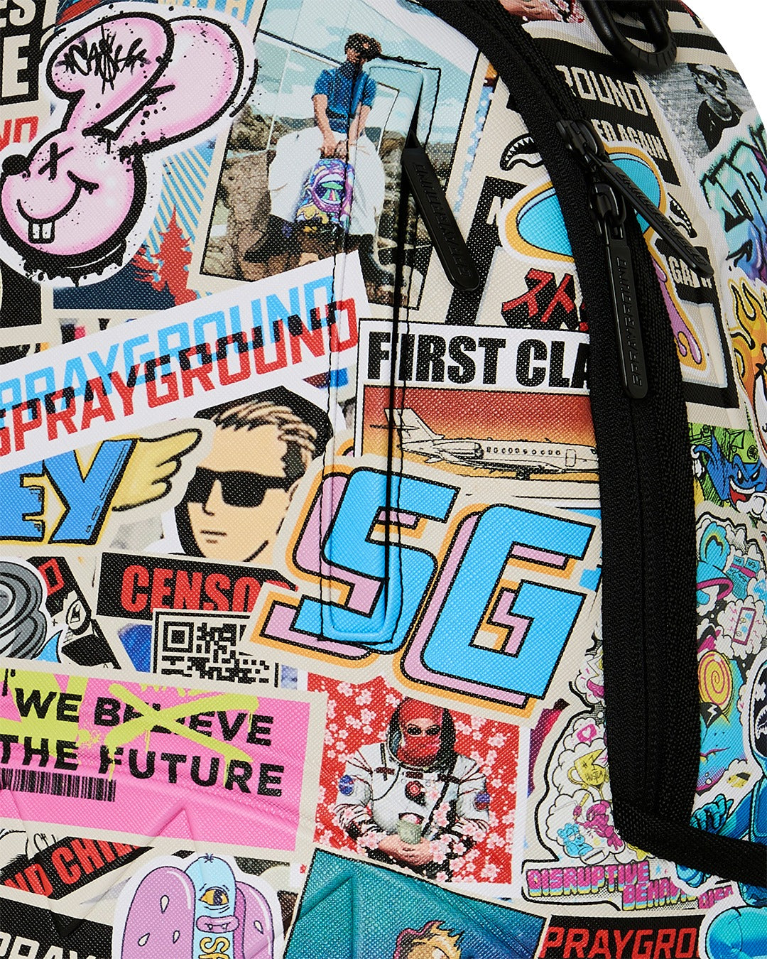 PUNK STICKER SHARK BACKPACK