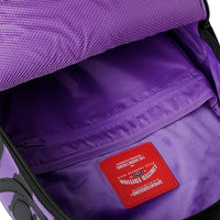 PURPLE FLOCKED CAMO BACKPACK