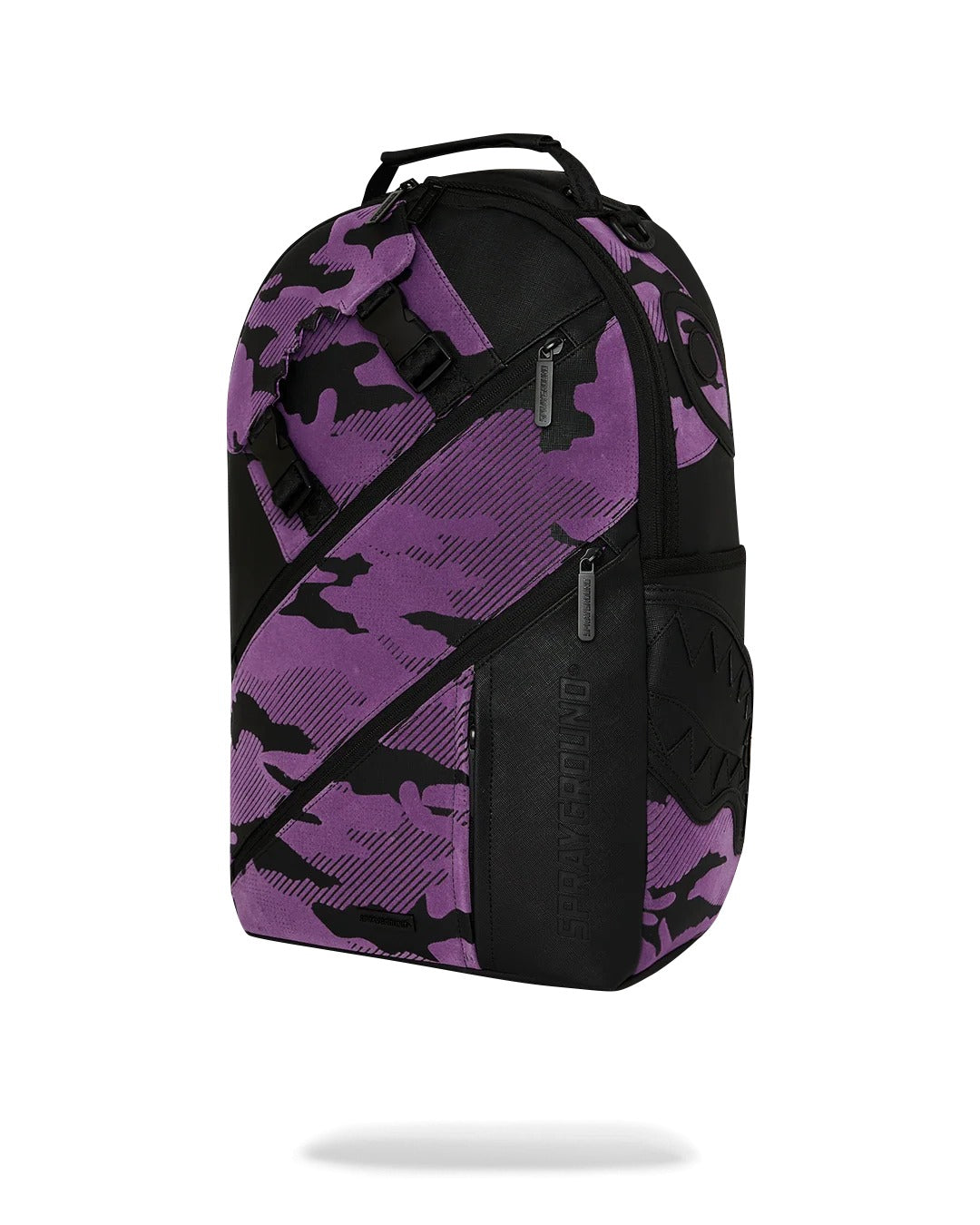 PURPLE FLOCKED CAMO BACKPACK