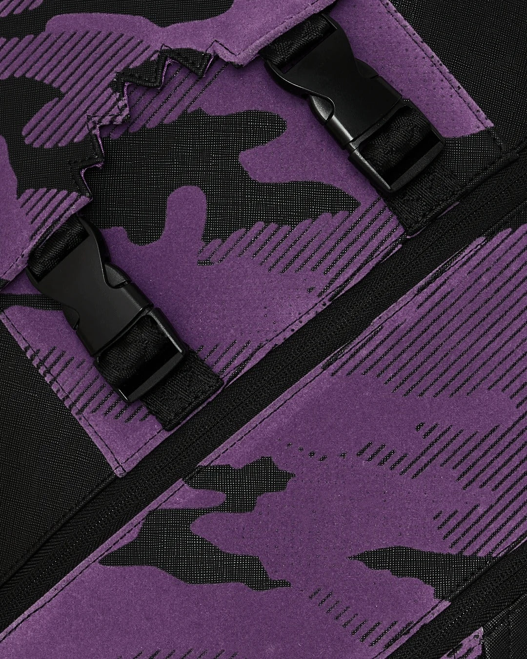 PURPLE FLOCKED CAMO BACKPACK