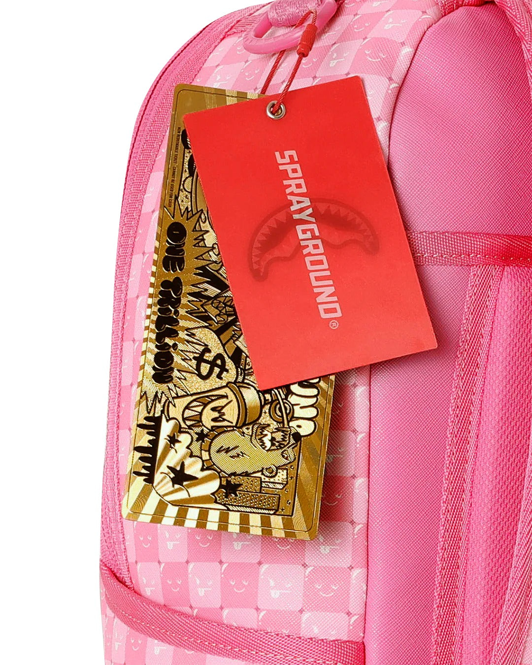 PINK NEW CHECK FACES BACKPACK
