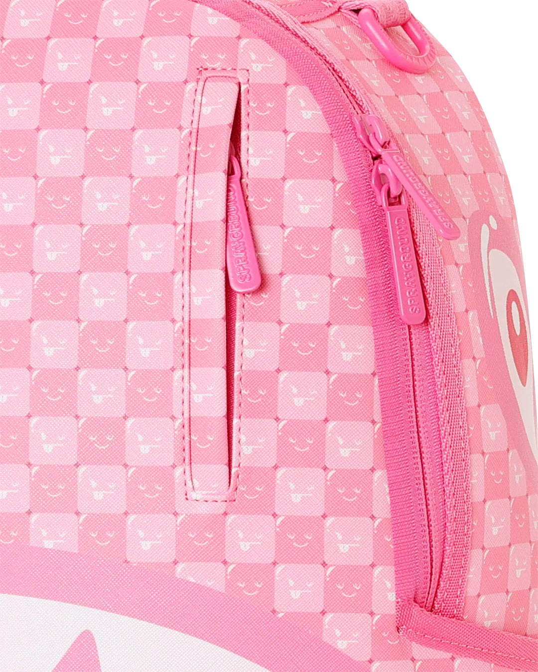 PINK NEW CHECK FACES BACKPACK