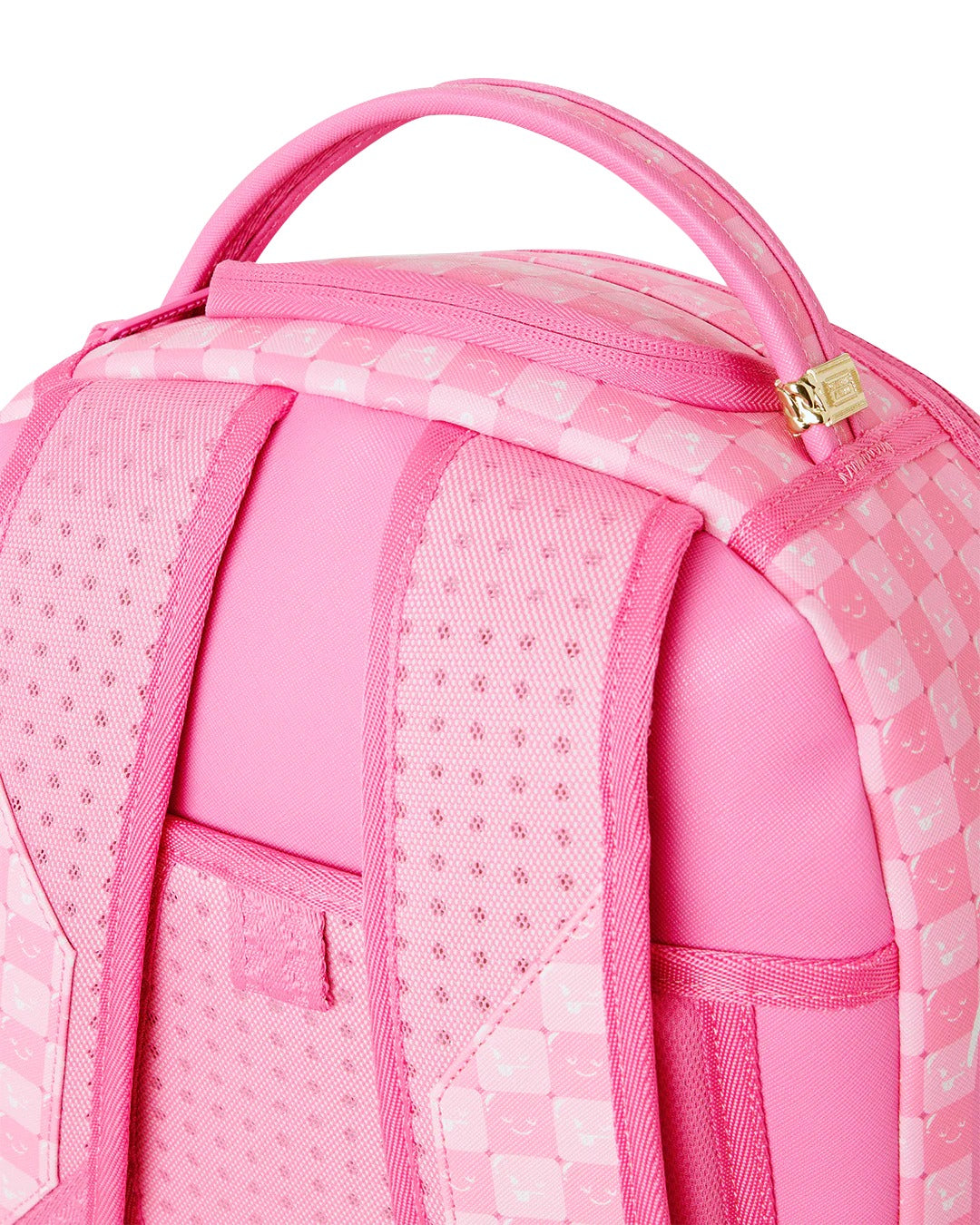 PINK NEW CHECK FACES BACKPACK