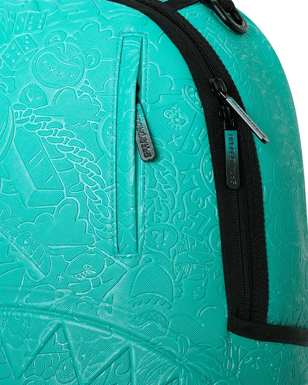 TURQUOISE DOODLE EMBOSS BACKPACK