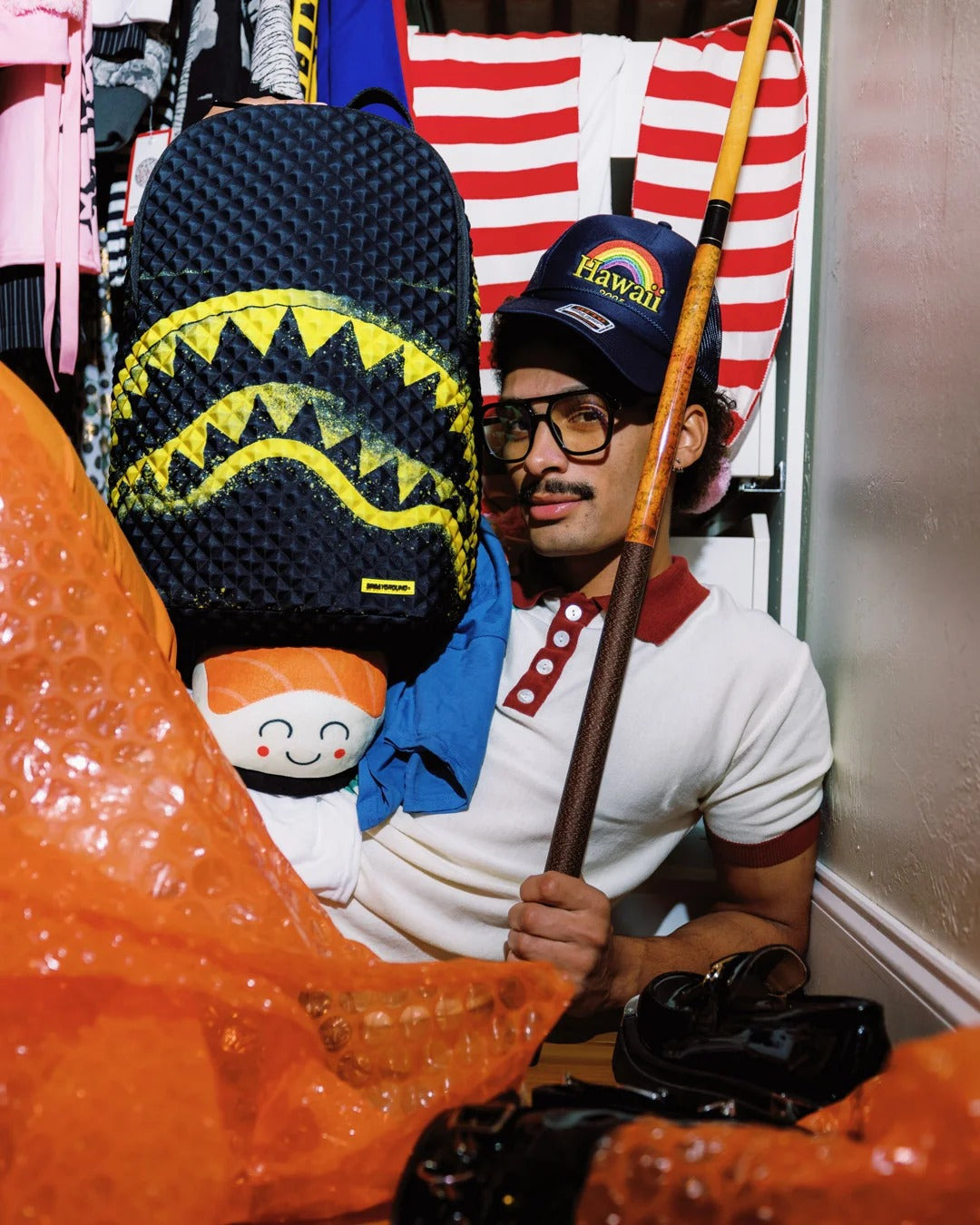 PYRAMID STENCIL SHARK BACKPACK