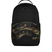 SHARK CENTRAL BLACK NYLON CAMO EMBOSSED SHARK BACKPACK