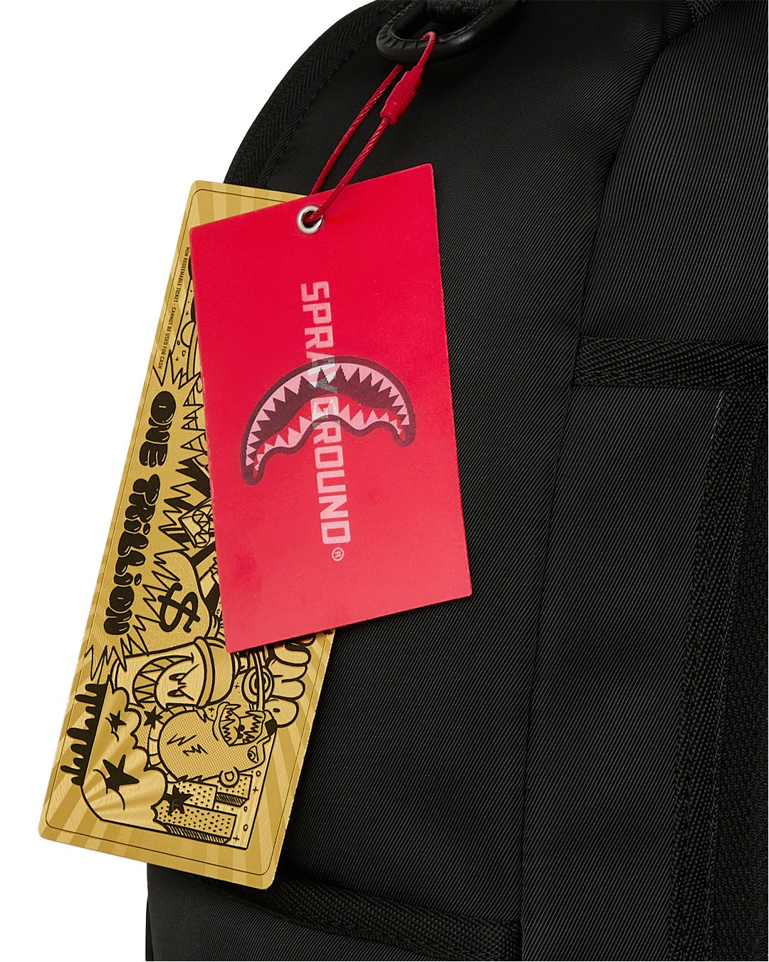 SHARK CENTRAL BLACK NYLON CAMO EMBOSSED SHARK BACKPACK