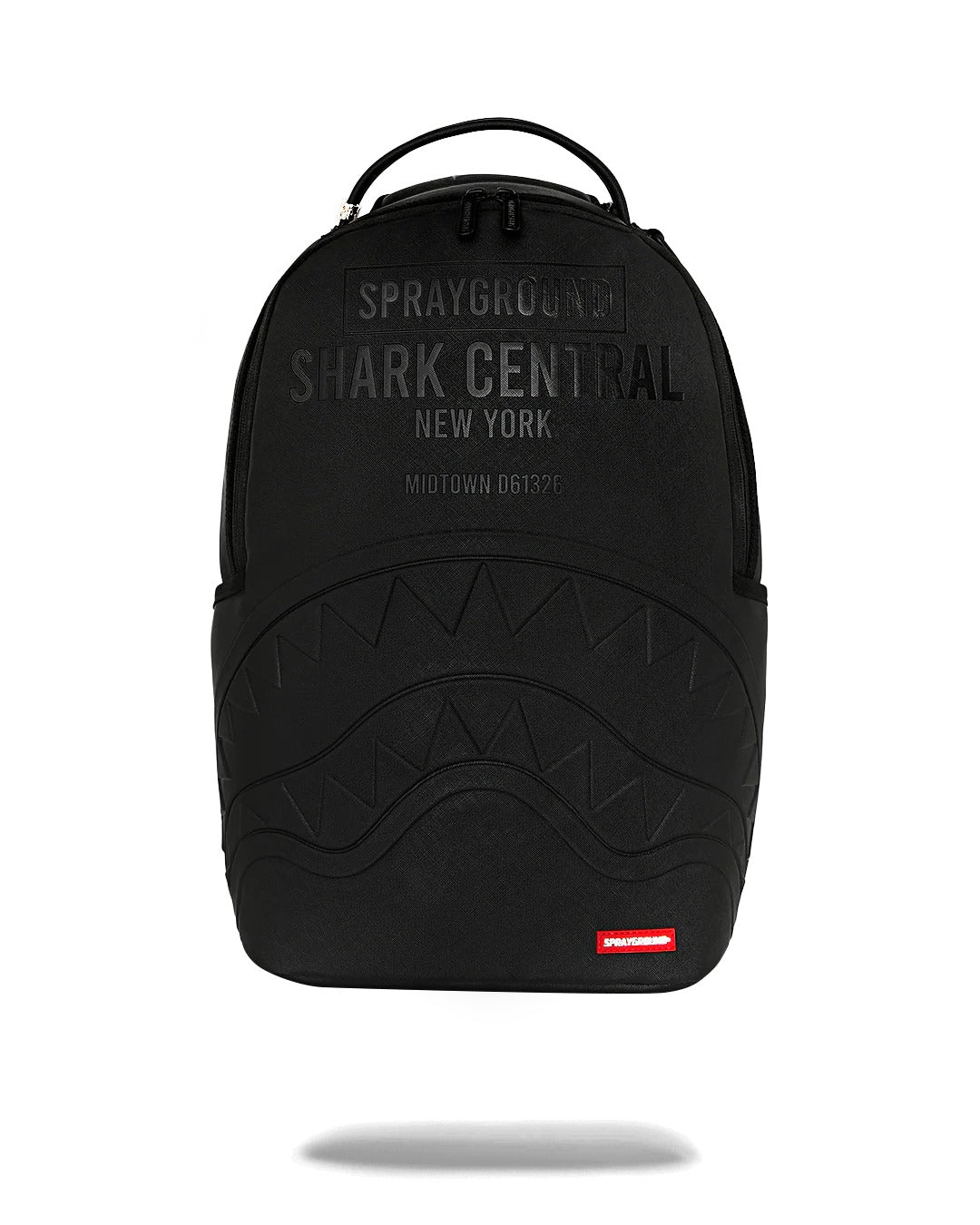 SHARK CENTRAL EMBOSSED BLACK NYLON BACKPACK
