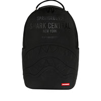 SHARK CENTRAL EMBOSSED BLACK NYLON BACKPACK