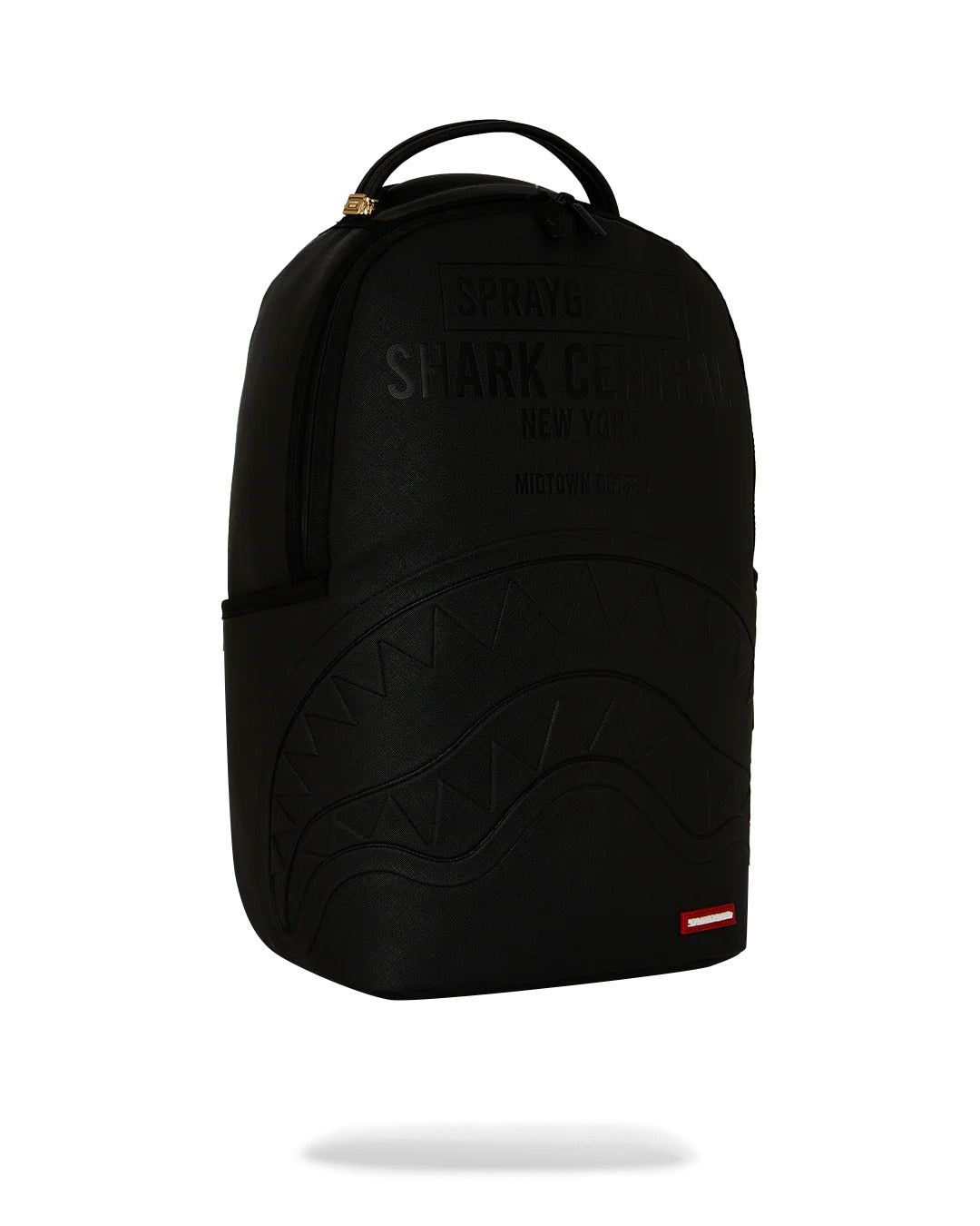 SHARK CENTRAL EMBOSSED BLACK NYLON BACKPACK