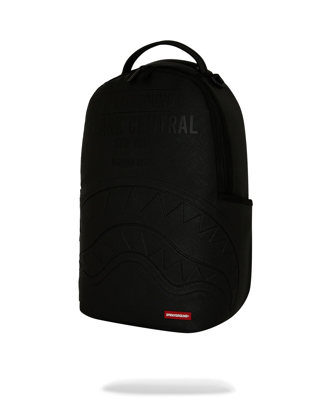 SHARK CENTRAL EMBOSSED BLACK NYLON BACKPACK