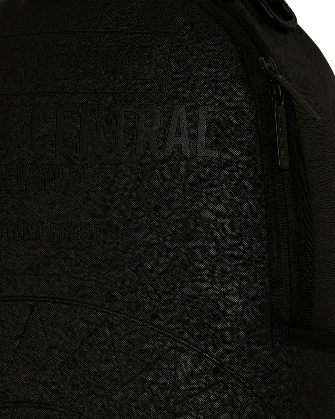 SHARK CENTRAL EMBOSSED BLACK NYLON BACKPACK