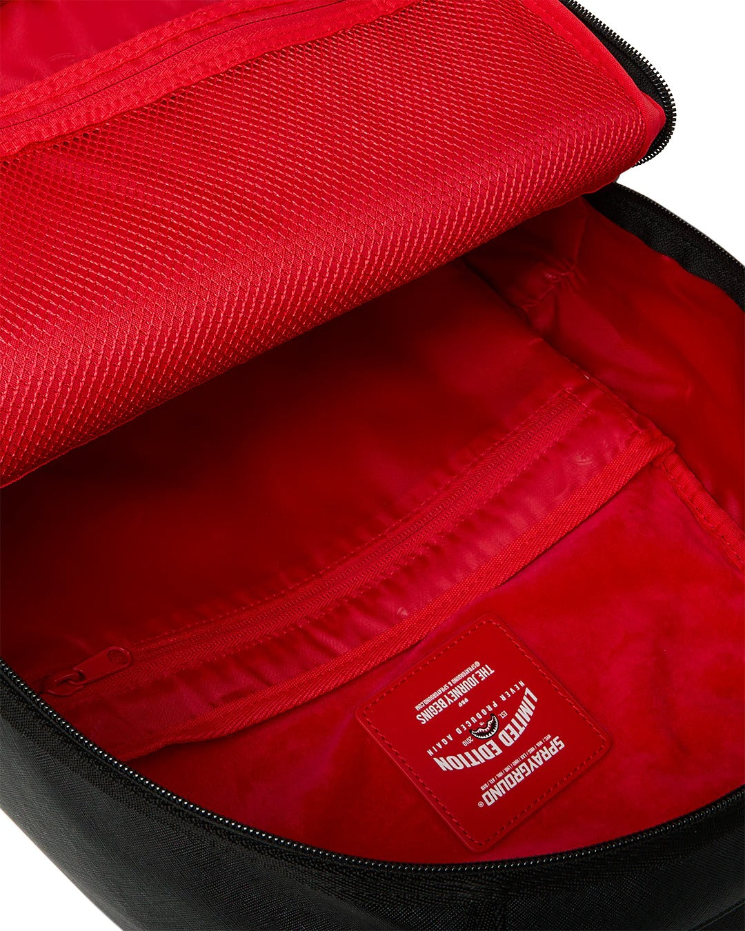 SHARK CENTRAL EMBOSSED BLACK NYLON BACKPACK