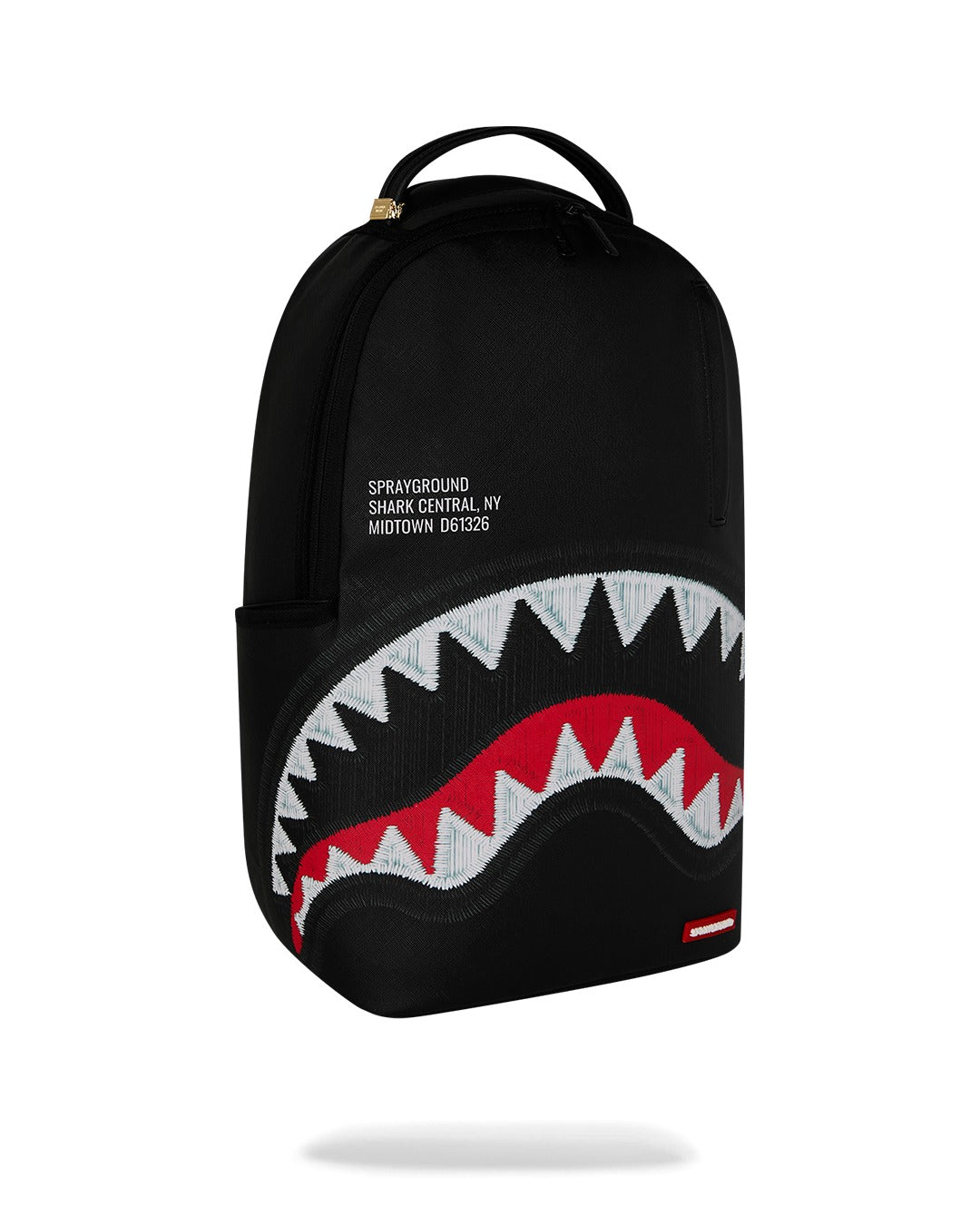 SHARK CENTRAL BLACK EMBROIDERED SHARK BACKPACK