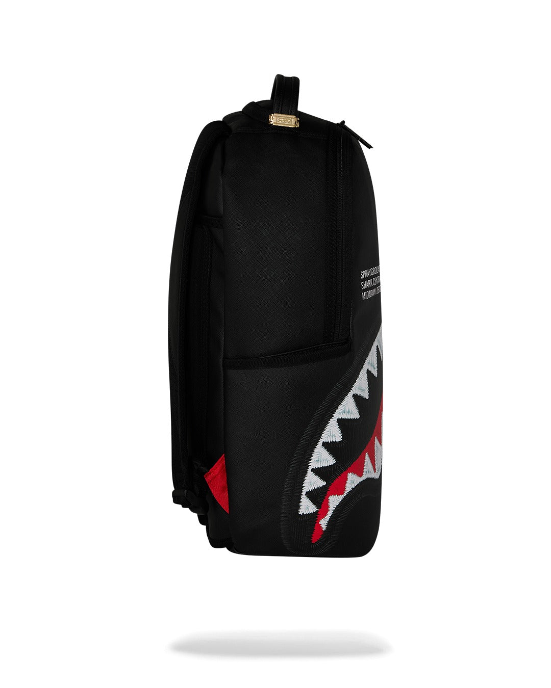SHARK CENTRAL BLACK EMBROIDERED SHARK BACKPACK
