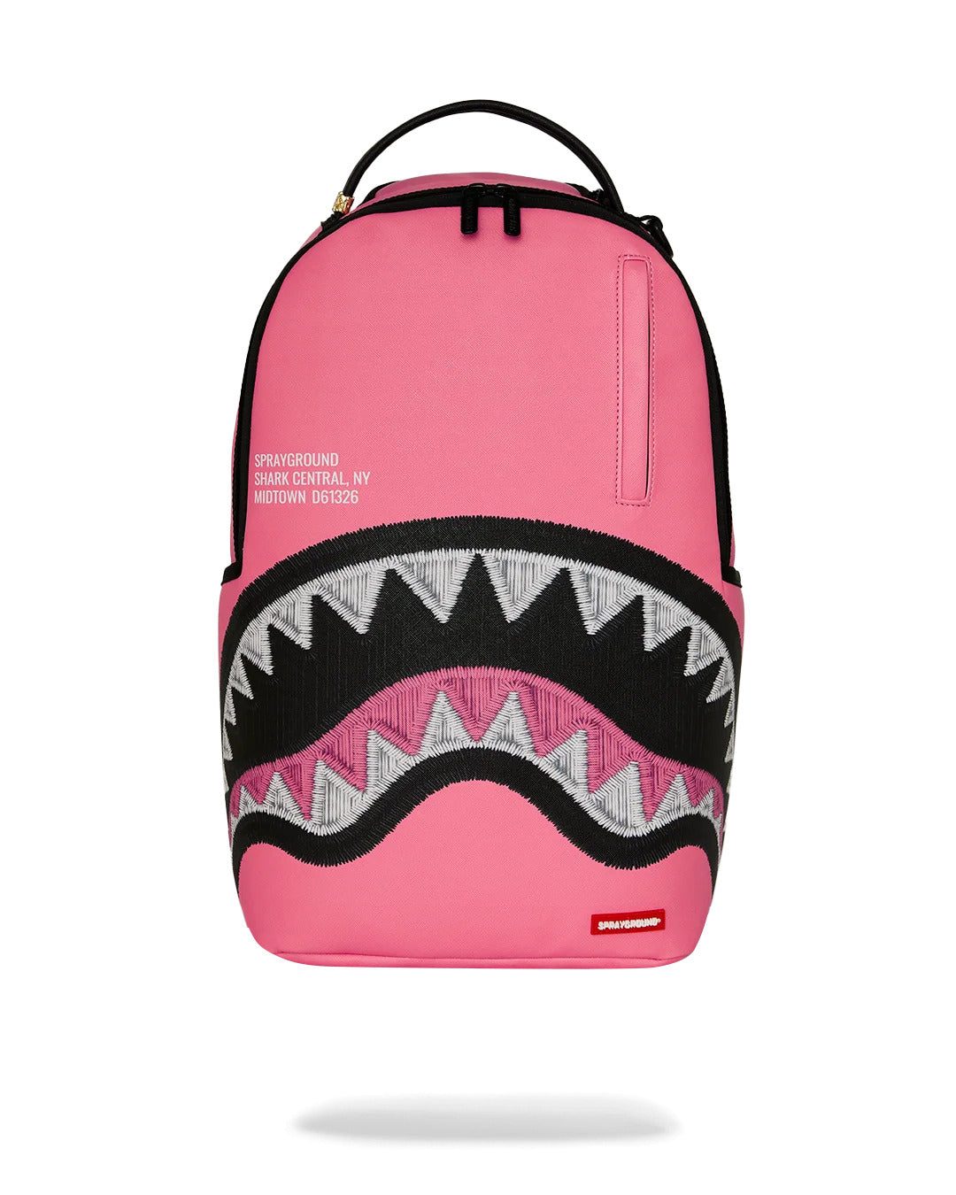 SHARK CENTRAL PINK EMBROIDERED SHARK BACKPACK
