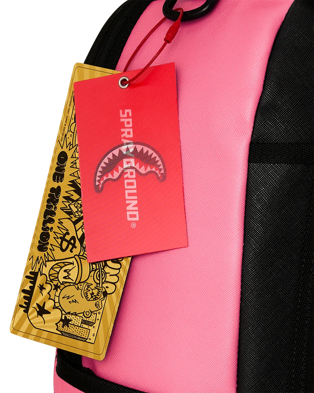 SHARK CENTRAL PINK EMBROIDERED SHARK BACKPACK