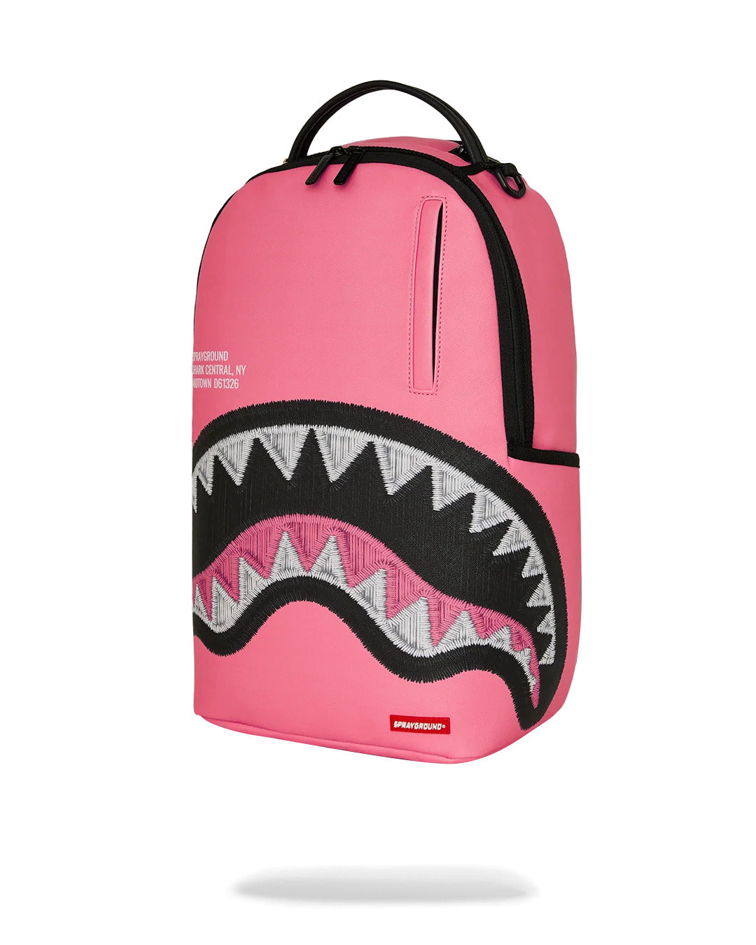 SHARK CENTRAL PINK EMBROIDERED SHARK BACKPACK