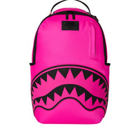 SHARK CENTRAL WHITE STENCIL SHARK PINK NYLON BACKPACK