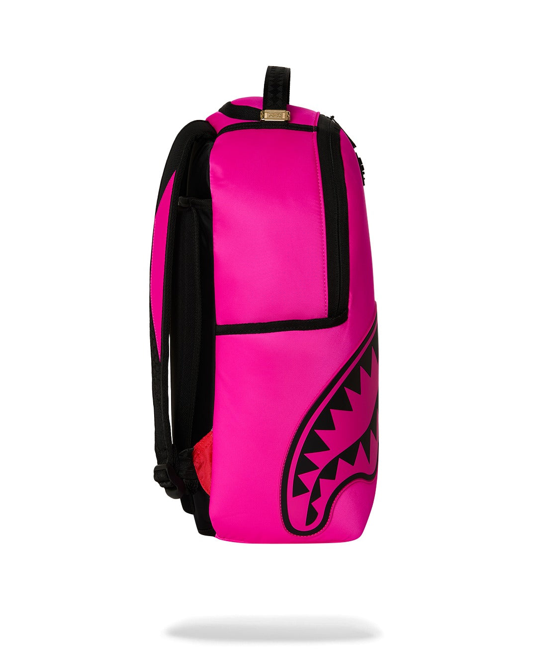 SHARK CENTRAL WHITE STENCIL SHARK PINK NYLON BACKPACK