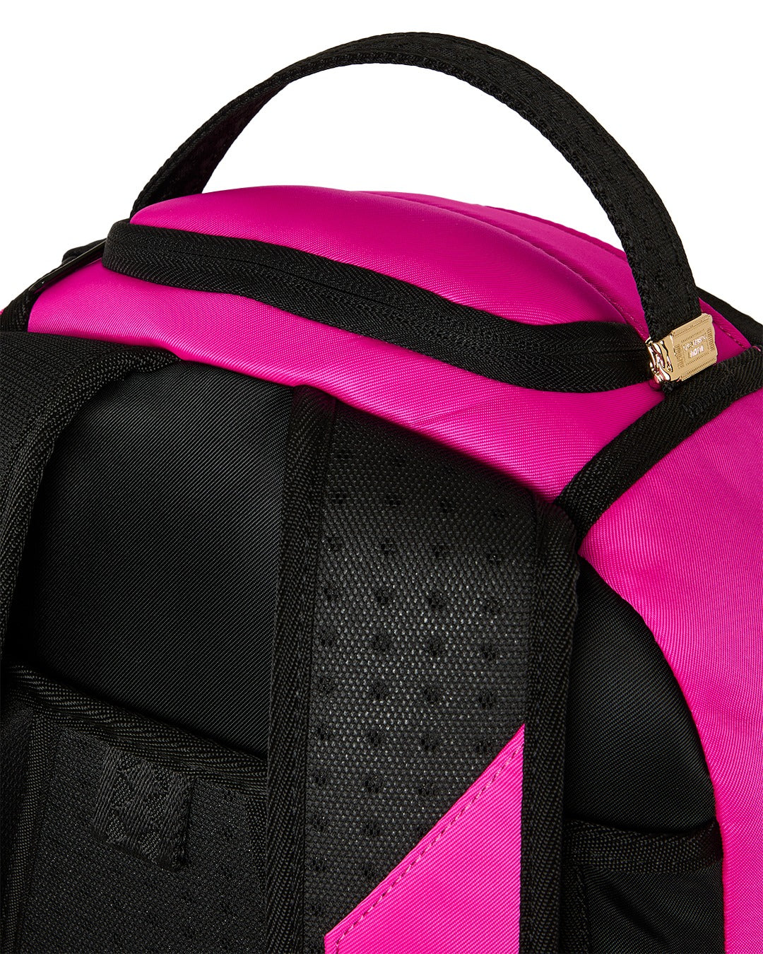 SHARK CENTRAL WHITE STENCIL SHARK PINK NYLON BACKPACK