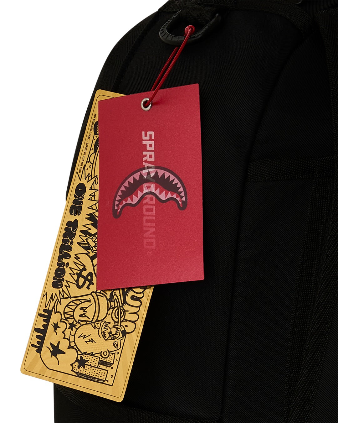 SHARK CENTRAL WHITE STENCIL SHARK BLACK NYLON BACKPACK