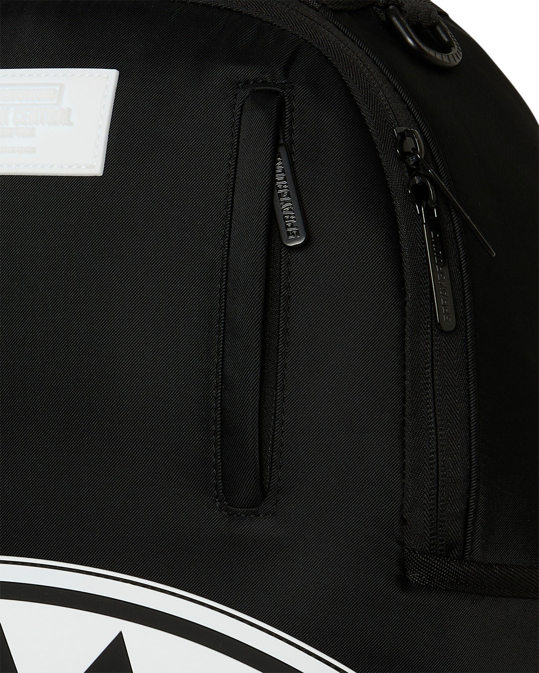 SHARK CENTRAL WHITE STENCIL SHARK BLACK NYLON BACKPACK