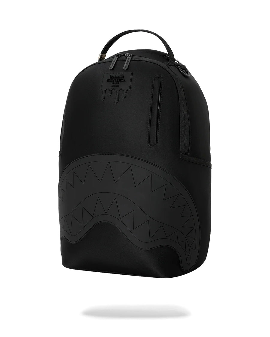 Sprayground SHARK CENTRAL BLACKED OUT EMBOSSED NYLON BACKPACK