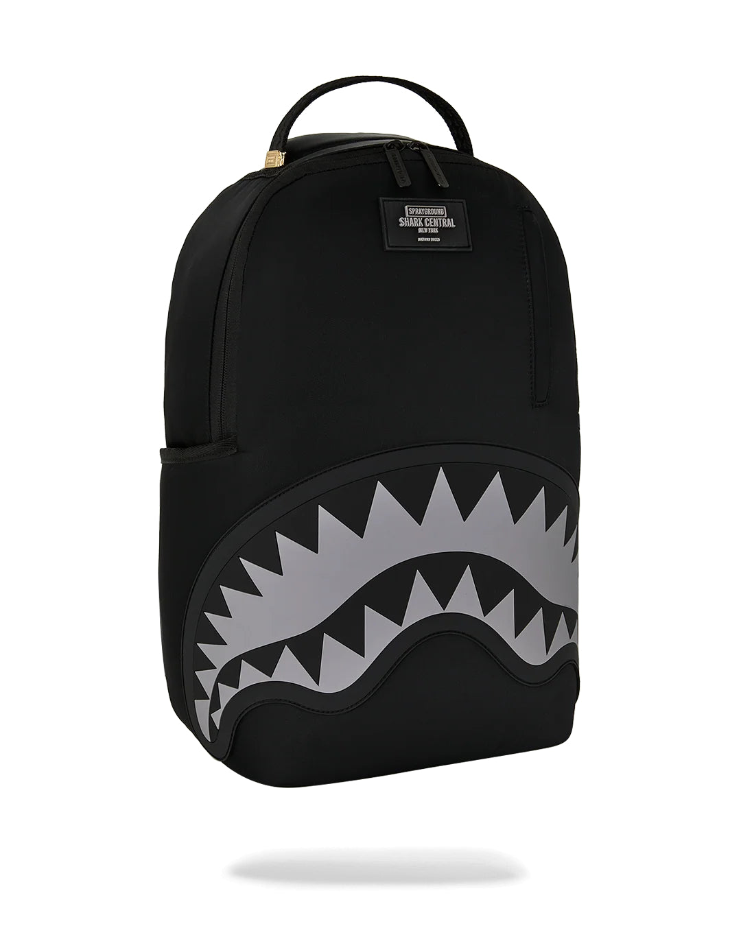 SHARK CENTRAL BLACK NYLON GRAY EMBOSSED BACKPACK