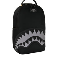 SHARK CENTRAL BLACK NYLON GRAY EMBOSSED BACKPACK