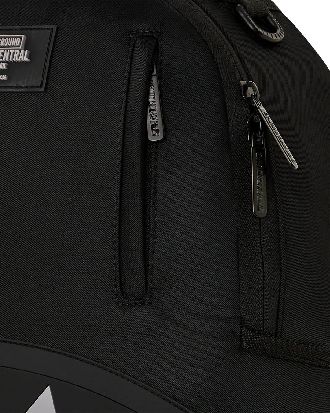 SHARK CENTRAL BLACK NYLON GRAY EMBOSSED BACKPACK
