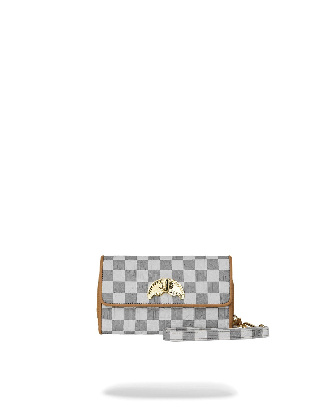 EMBOSSED CREAM CHECK CLUTCH
