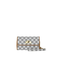 EMBOSSED CREAM CHECK CLUTCH