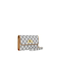 EMBOSSED CREAM CHECK CLUTCH
