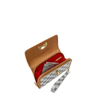 EMBOSSED CREAM CHECK CLUTCH