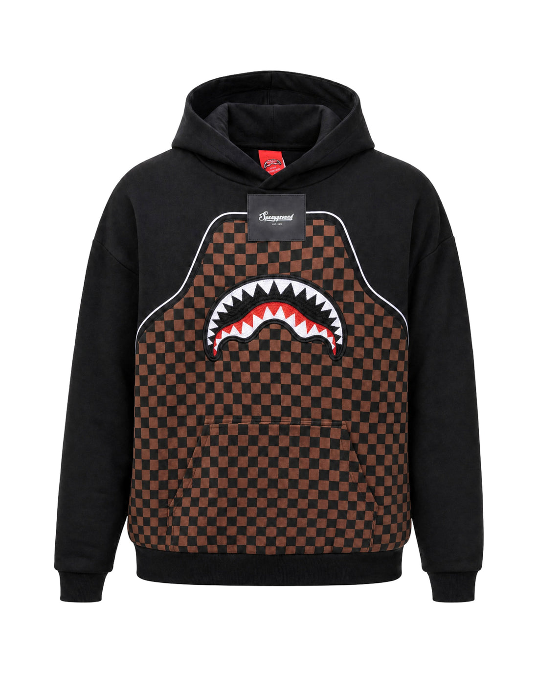 CHECKERED CONTRAST COMFY HOODIE