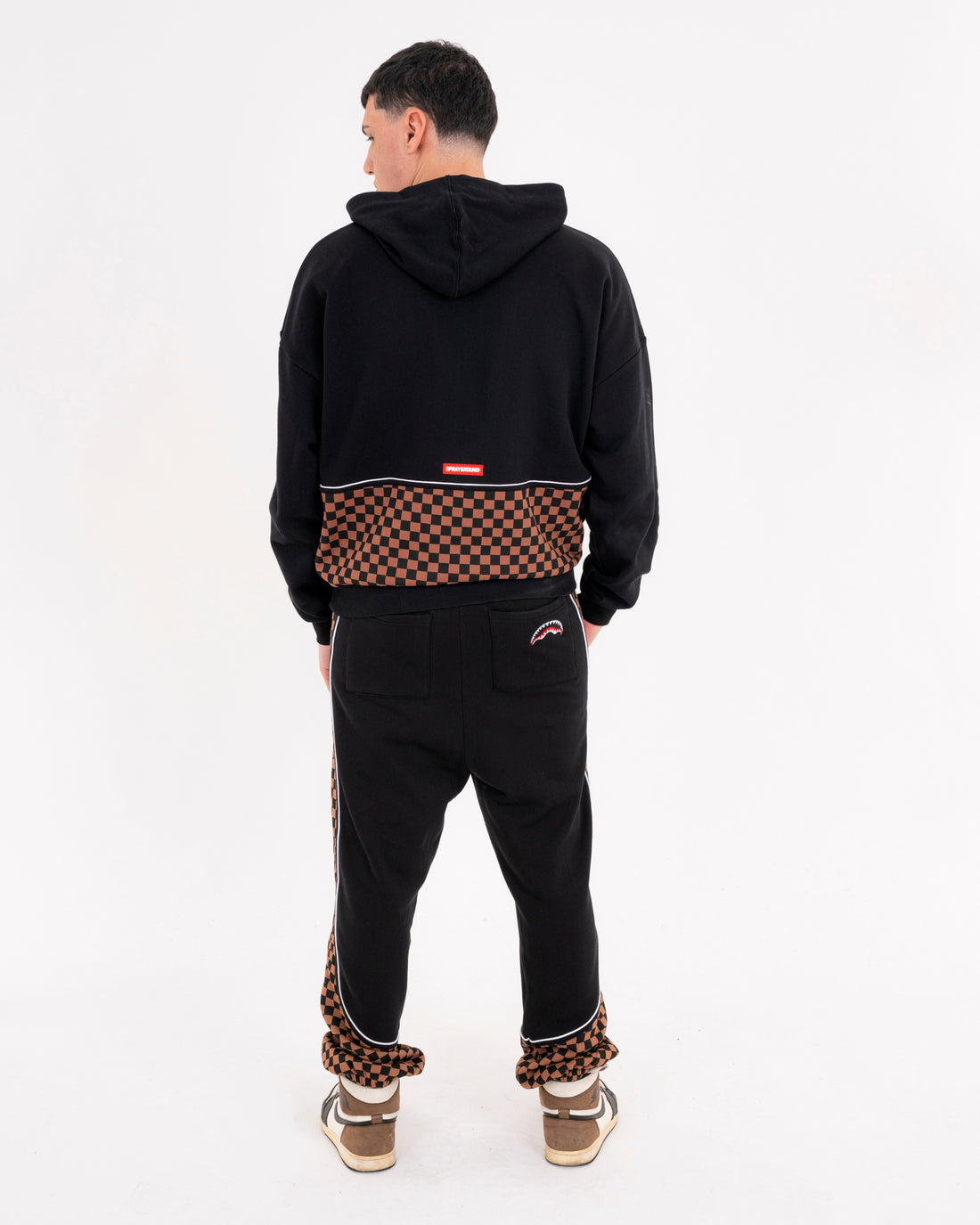 CHECKERED CONTRAST COMFY HOODIE