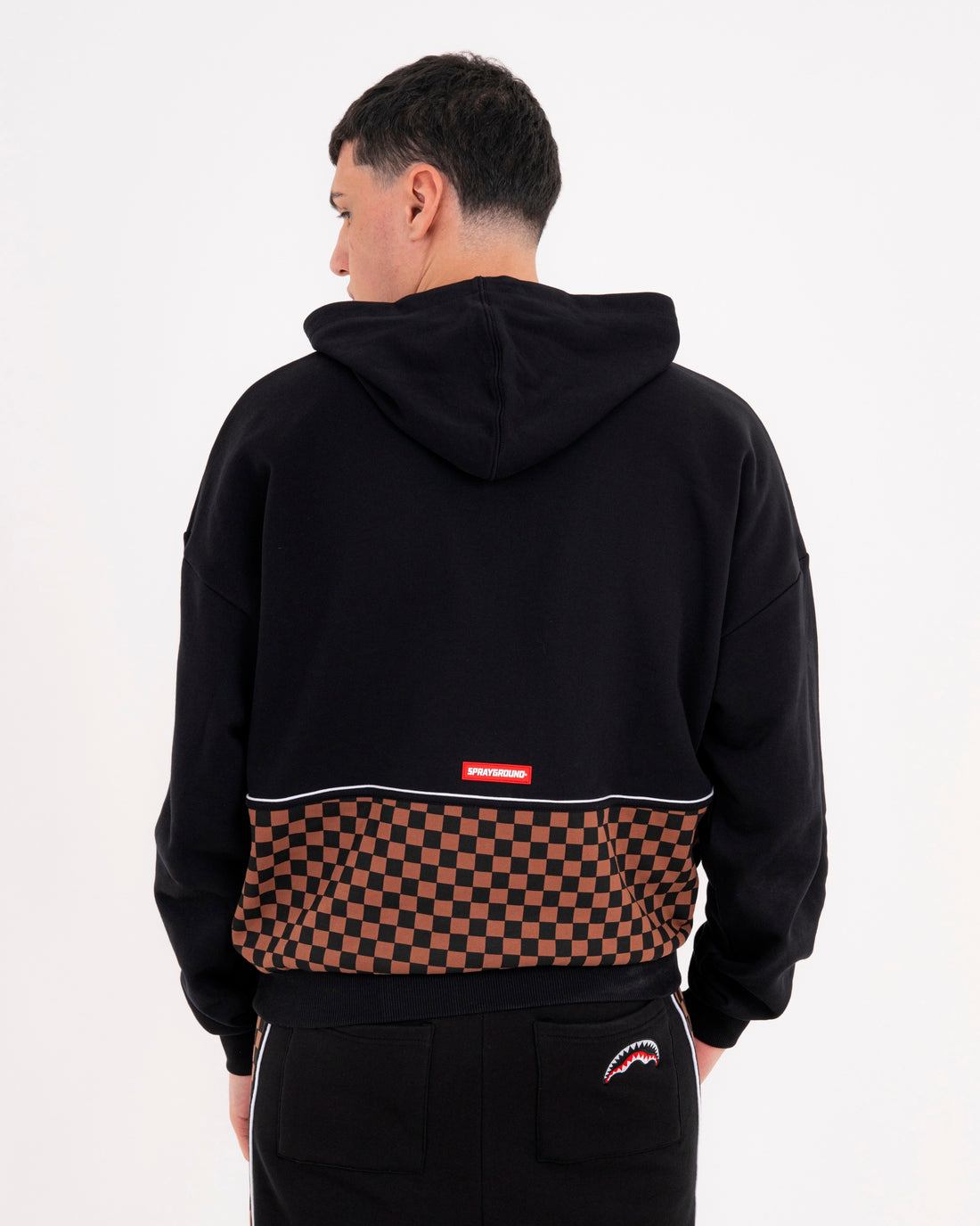 CHECKERED CONTRAST COMFY HOODIE