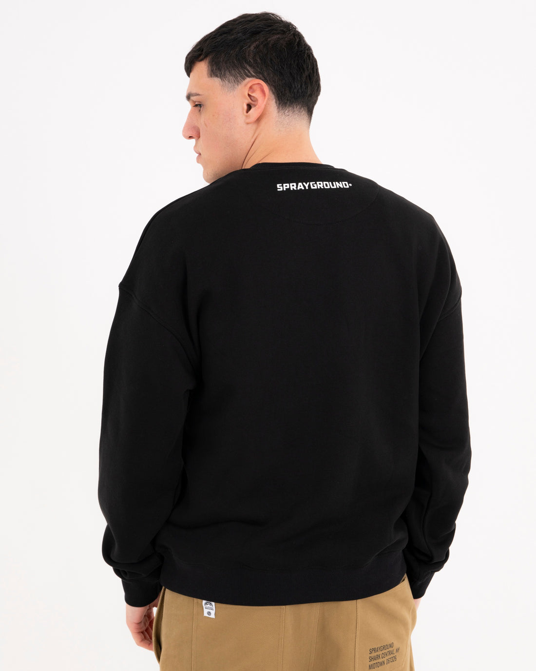 3D SHARK COMFY CREWNECK BLACK