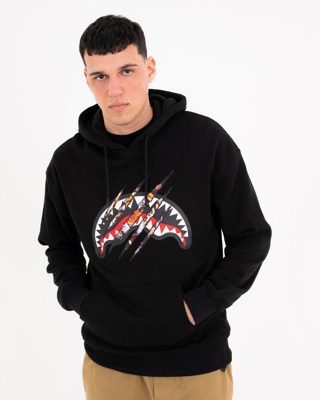 SCRATCHED REGULAR HOODIE BLACK