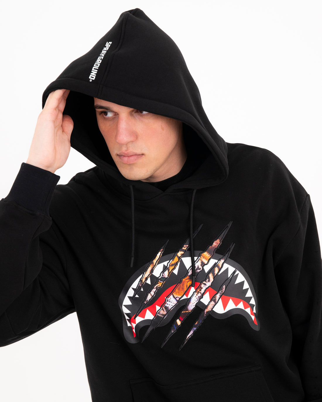 SCRATCHED REGULAR HOODIE BLACK