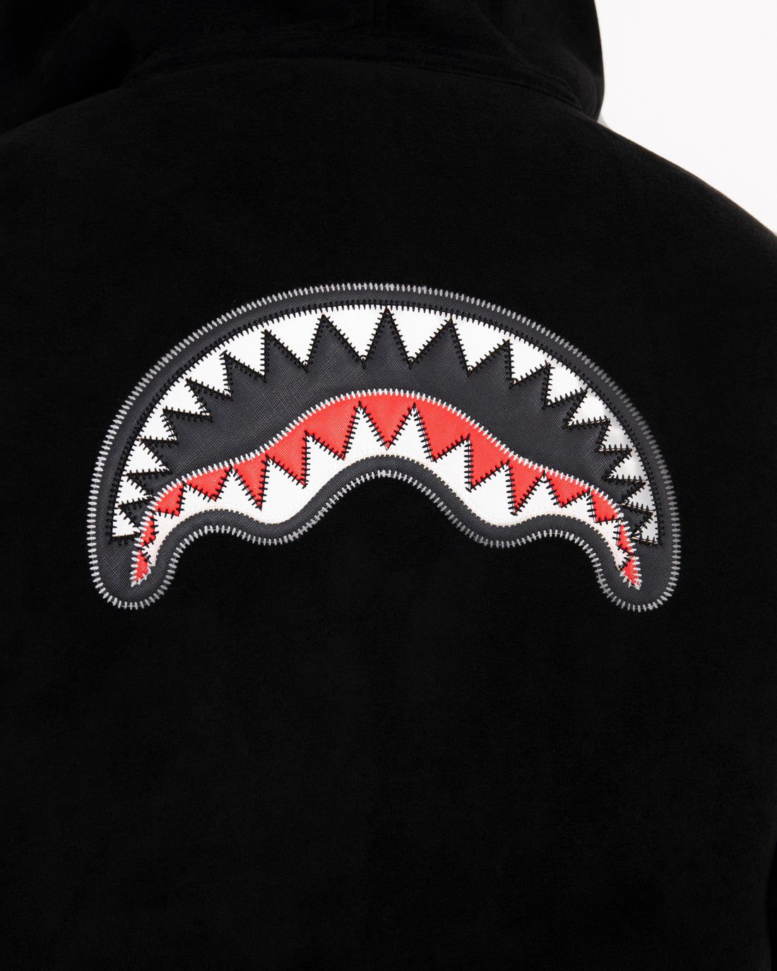 SADDLE STITCHING FAUX SHEEPSKIN JACKET BLACK