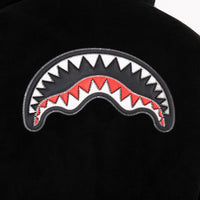SADDLE STITCHING FAUX SHEEPSKIN JACKET BLACK