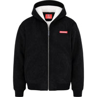 SADDLE STITCHING FAUX SHEEPSKIN JACKET BLACK