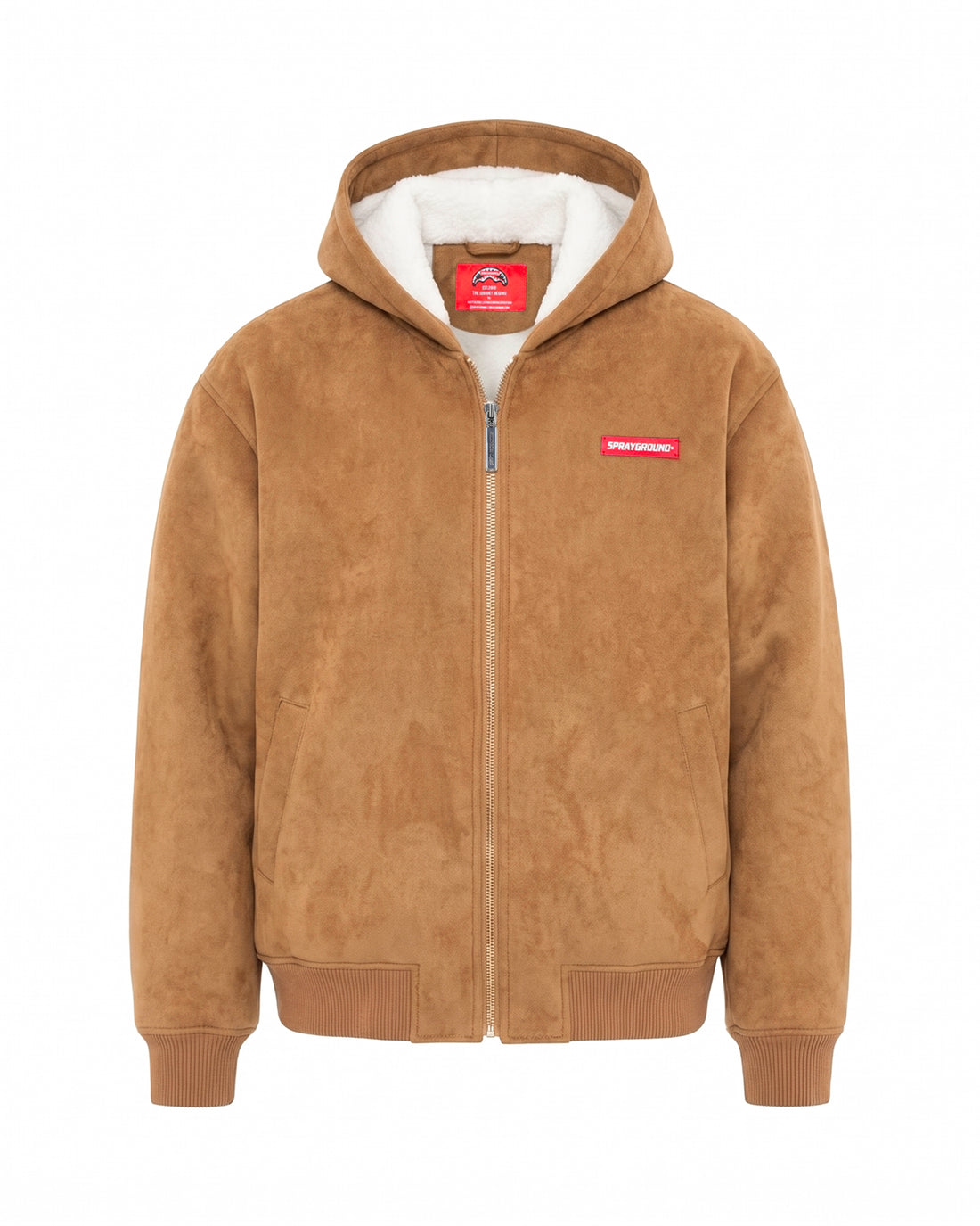 SADDLE STITCHING FAUX SHEEPSKIN JACKET NATURAL
