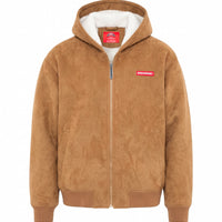 SADDLE STITCHING FAUX SHEEPSKIN JACKET NATURAL
